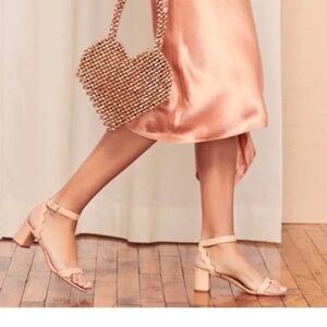 LOEFFLER RANDALL SCALLOPED HEEL LEATHER SANDAL 👡 IN BOX/w shoe bags